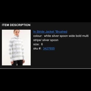 Lululemon size 6 brushed in stride jacket